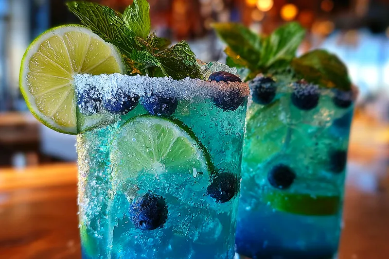 Cooking process for Sparkling Blueberry Lime Punch