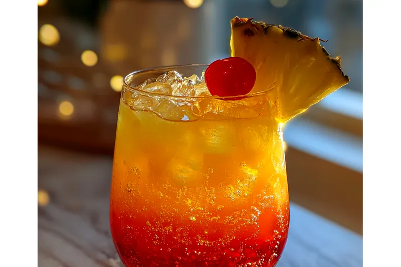 Fresh ingredients for Sparkling Tropical Cocktail