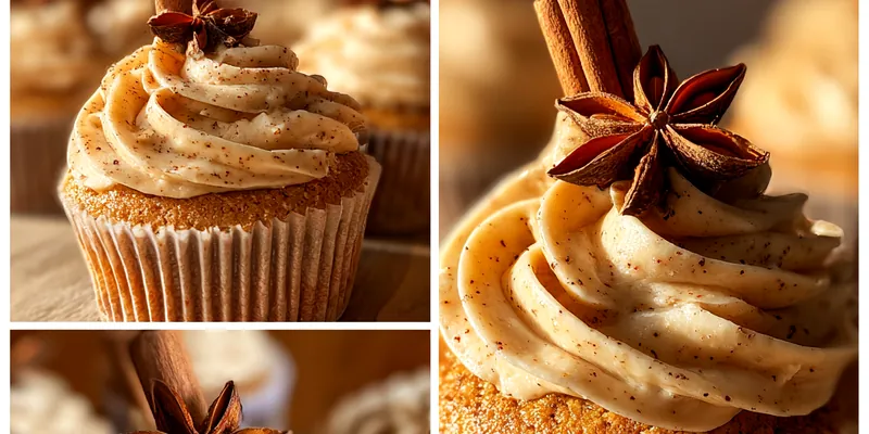Delicious Spiced Chai Latte Cupcakes served on a plate