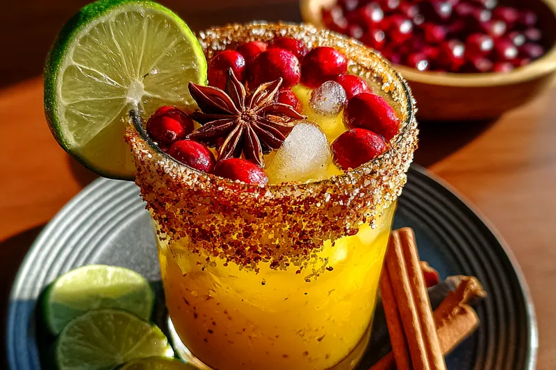 Cooking process for Spiced Cranberry Margarita