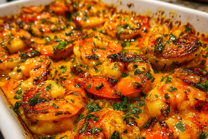 Fresh ingredients for Spicy Baked Shrimp Delight