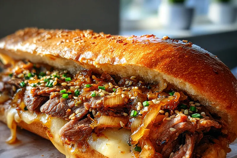 Fresh ingredients for Spicy Bulgogi Cheesesteak