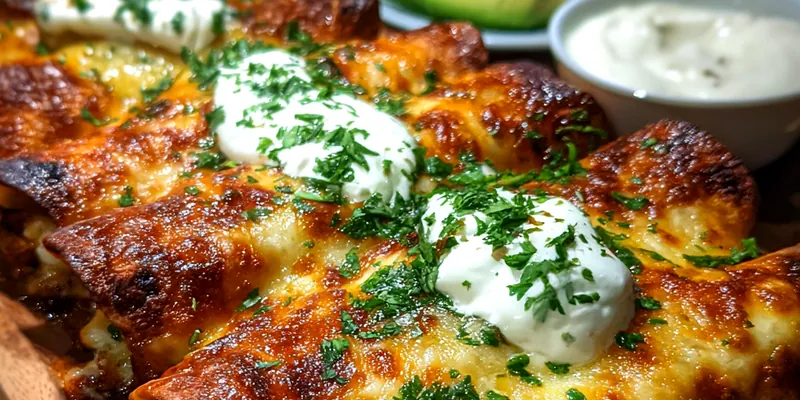 Delicious Spicy Chicken Taquito Rolls served on a plate