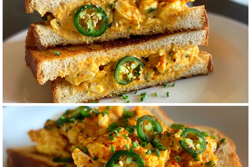 Cooking process for Spicy Egg Salad Toast