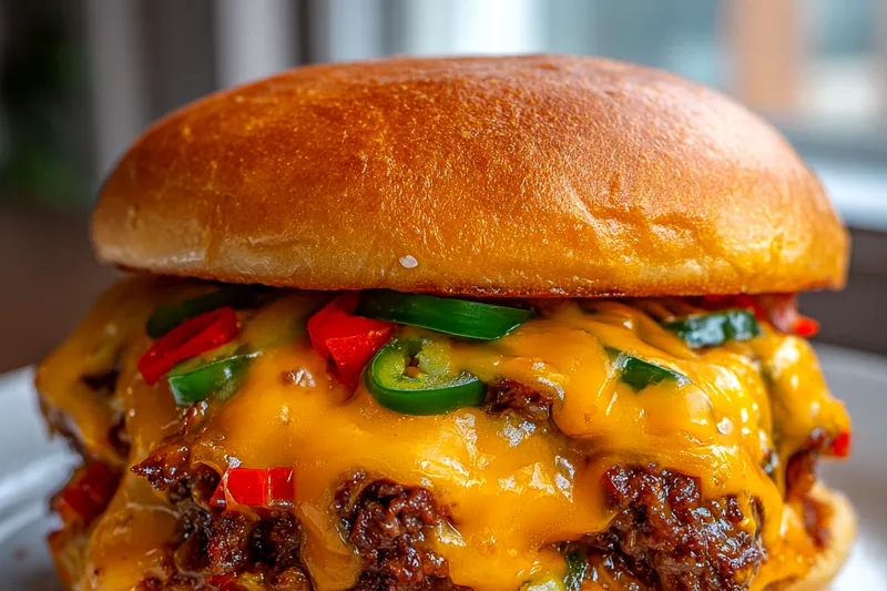 Cooking process for Spicy Fajita Cheese Burger