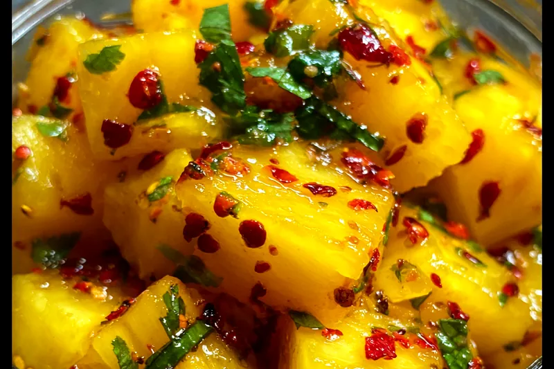 Fresh ingredients for Spicy Pineapple Preserves