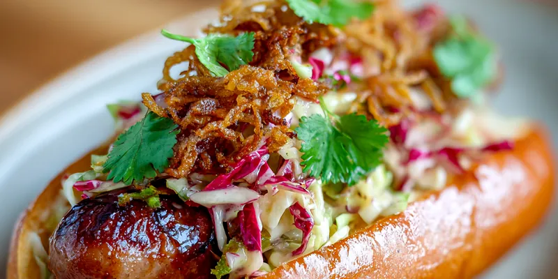Spicy Sausage Slaw Dogs