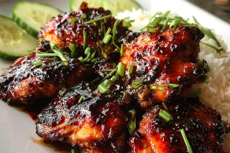 Cooking process for Sticky Glazed Chicken Thighs