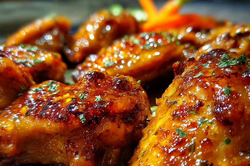 Cooking process for Sticky Honey Glazed Wings