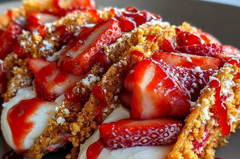 Fresh ingredients for Strawberry Cheesecake Dessert