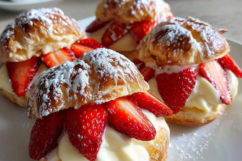 Cooking process for Strawberry Cheesecake Pastry Bites