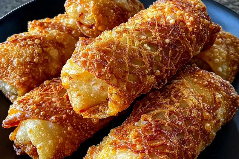 Decadent Strawberry Cheesecake Rolls baking in the oven, showcasing their golden-brown tops and fluffy texture.