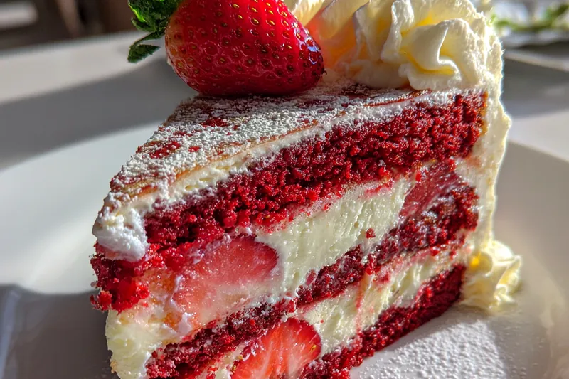 Fresh ingredients for Strawberry Cream Cheese Cake