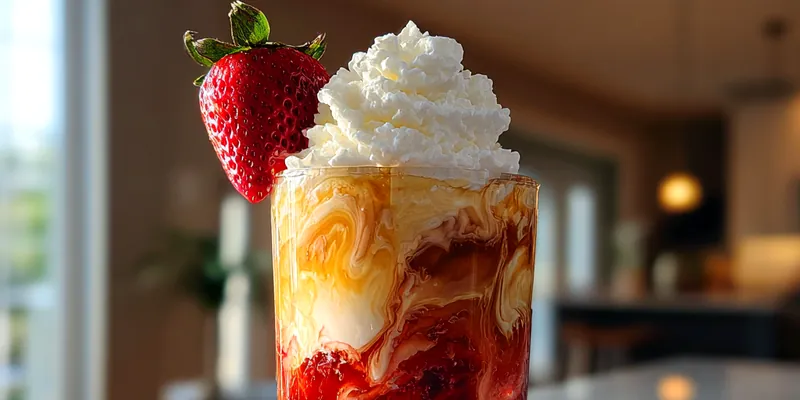 Delicious Strawberry Cream Delight served on a plate