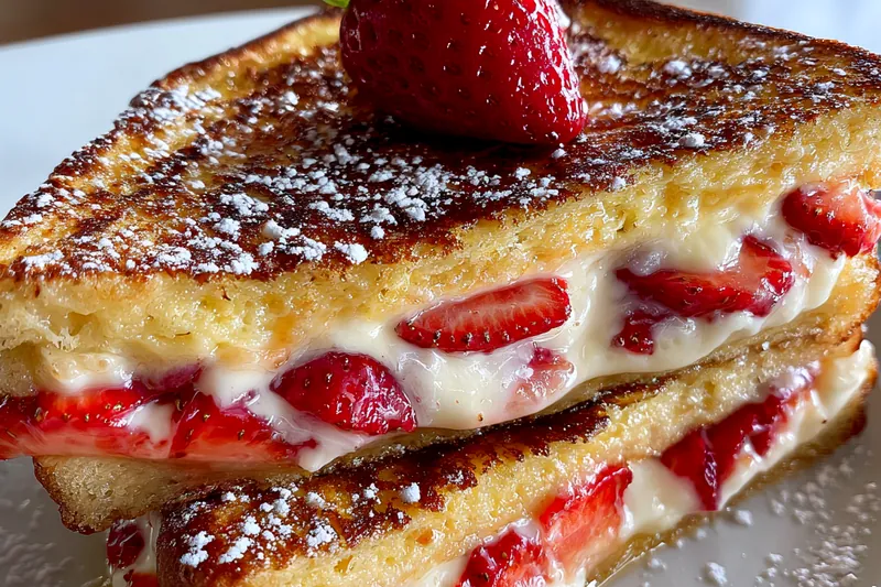 Cooking process for Strawberry Cream Stuffed Toast