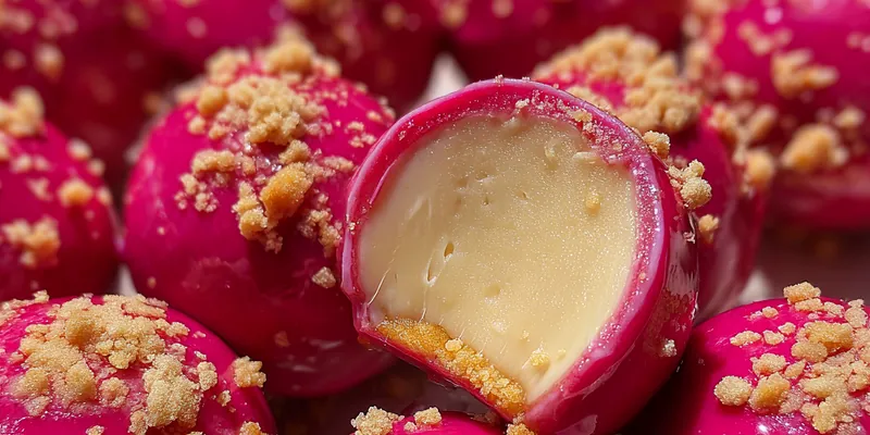 Delicious Strawberry Crunch Cheesecake Bites served on a plate