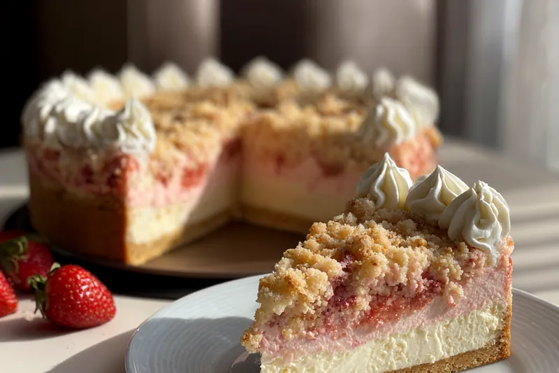 Cooking process for Strawberry Crunch Cheesecake