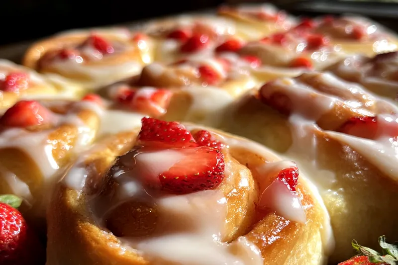 Fresh ingredients for Strawberry Glazed Rolls