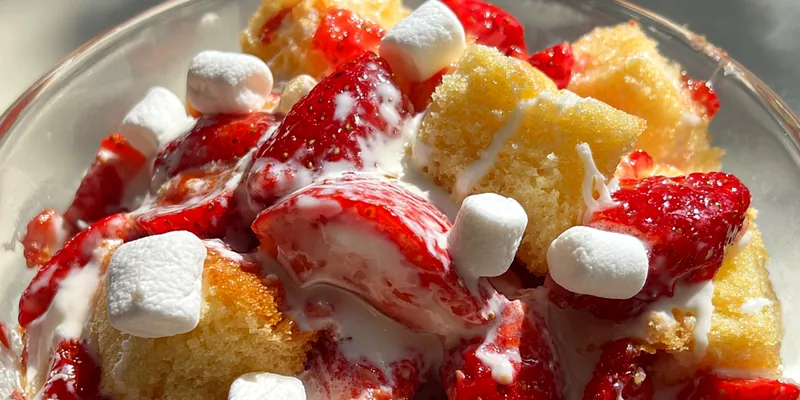 Delicious Strawberry Marshmallow Delight served on a plate