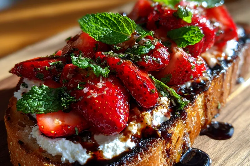 Cooking process for Strawberry Ricotta Toast Delight