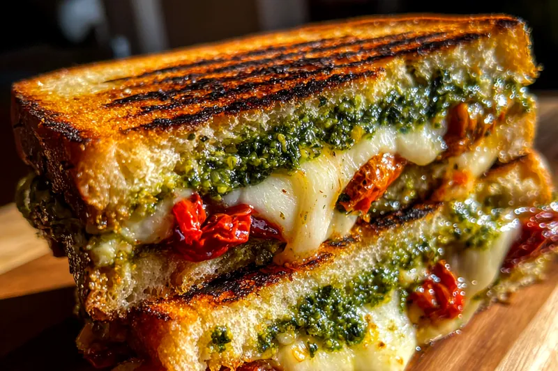 Cooking process for Sun-Dried Tomato Pesto Sandwich