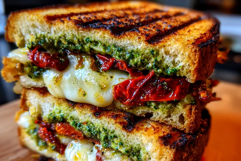 Fresh ingredients for Sun-Dried Tomato Pesto Sandwich