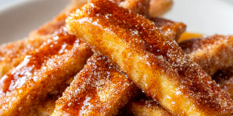Plate of cinnamon-sugar pizza strips