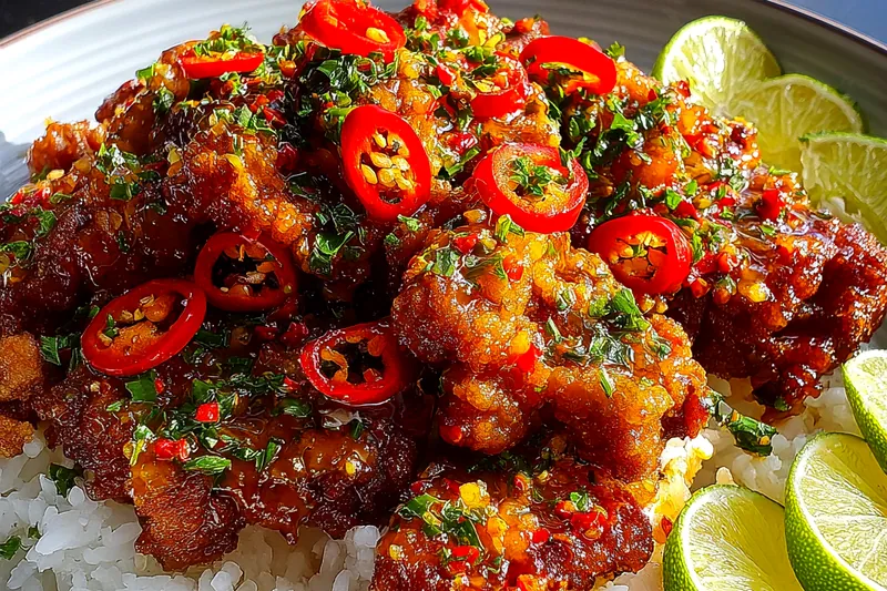 Cooking process for Sweet Chili Glazed Chicken