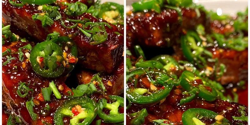 Delicious Sweet Jalapeño Glazed Pork served on a plate