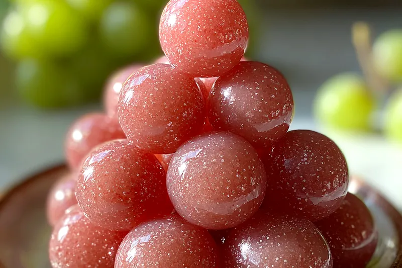 Cooking process for Sweet Pink Grapes Treat