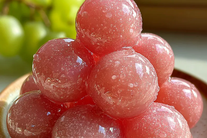 Fresh ingredients for Sweet Pink Grapes Treat
