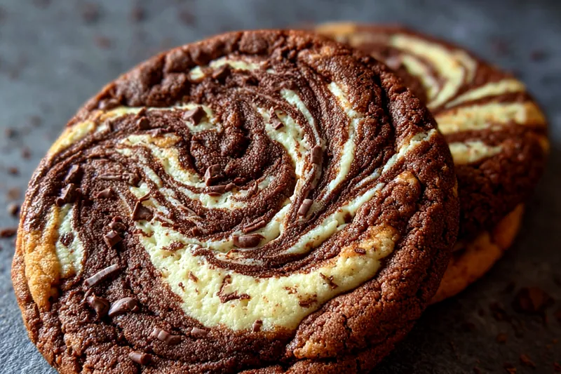 A colorful array of ingredients for Swirled Chocolate Delights, including flour, cocoa powder, and chocolate chips.