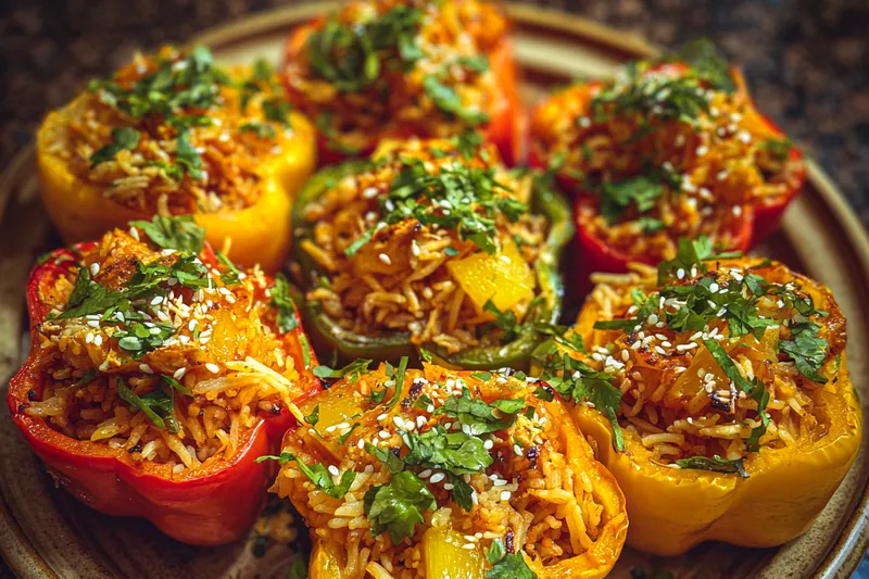 Cooking process for Teriyaki Pineapple Chicken Peppers