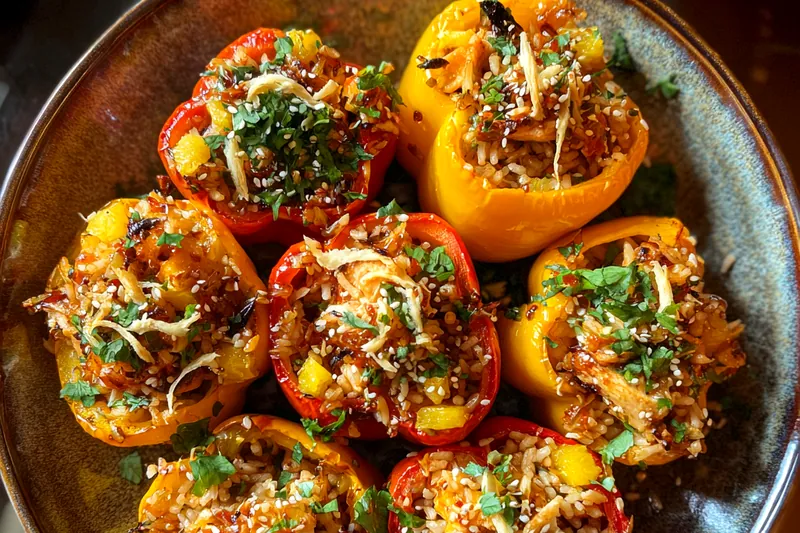 Fresh ingredients for Teriyaki Pineapple Chicken Peppers