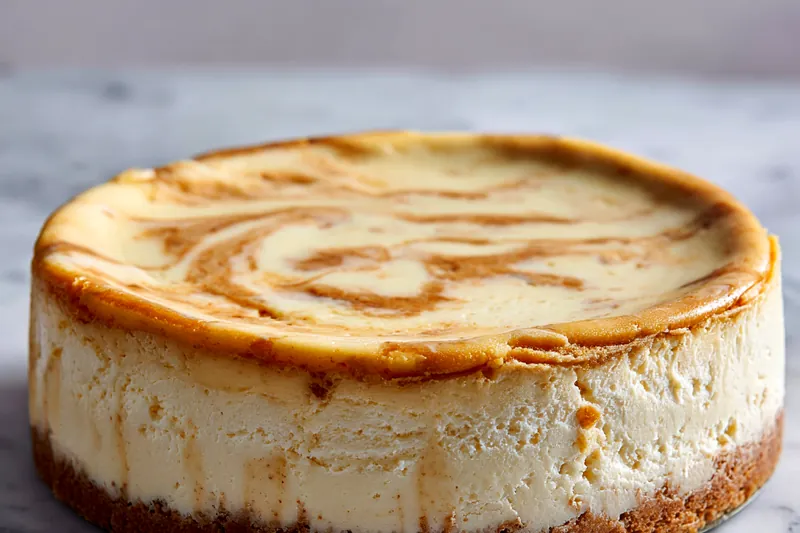 Baking a vanilla bean butter cheesecake in the oven