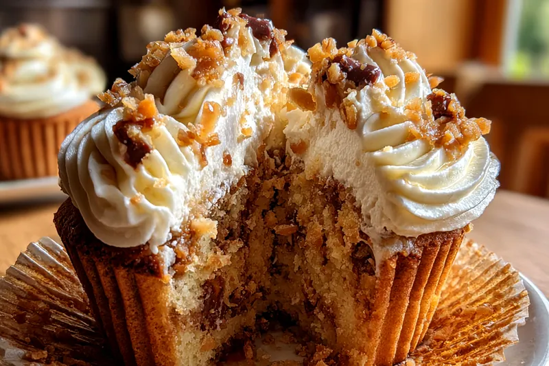 Baking Toffee Crunch Cupcakes in the oven