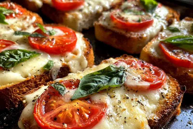Fresh ingredients for Tomato Basil Garlic Bread