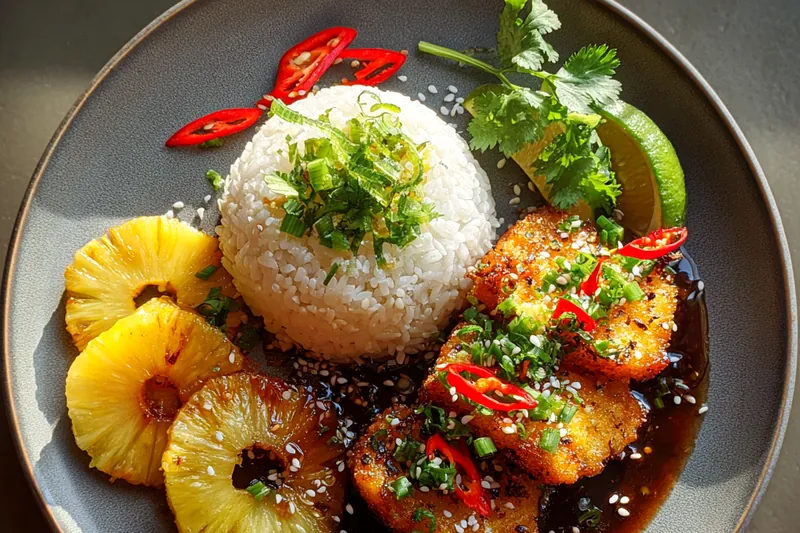 Cooking process for Tropical Chicken Stack