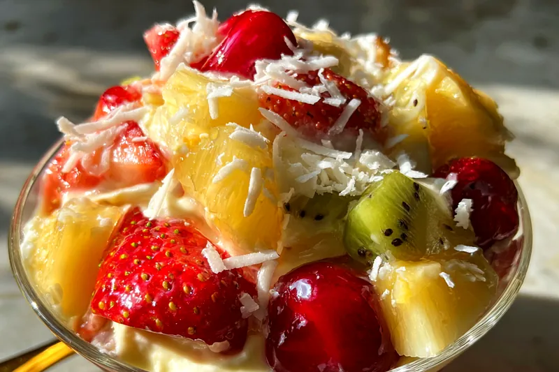 Cooking process for Tropical Fruit Cream Delight