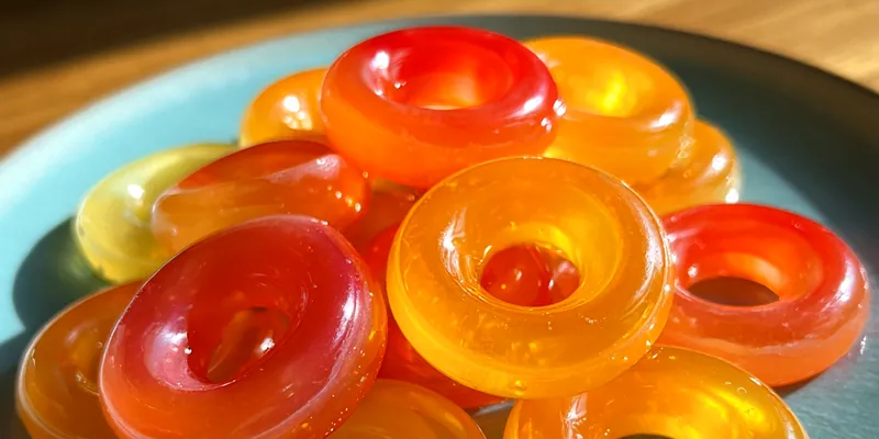 Delicious Vibrant Candy Rings served on a plate