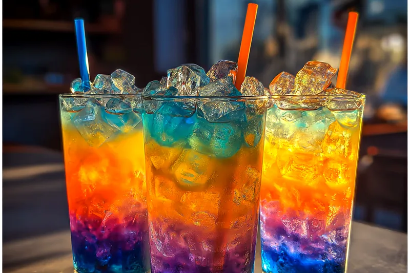 Fresh ingredients for Vibrant Rainbow Soda