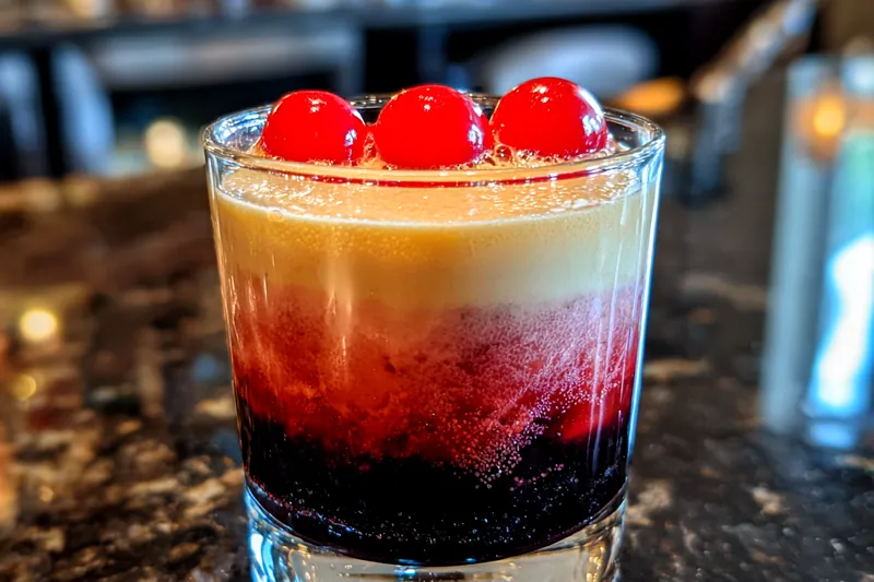 A vibrant display of ingredients for Winter Kahlua Cocktail Delight, including Kahlua, vodka, Irish cream, and hot chocolate.