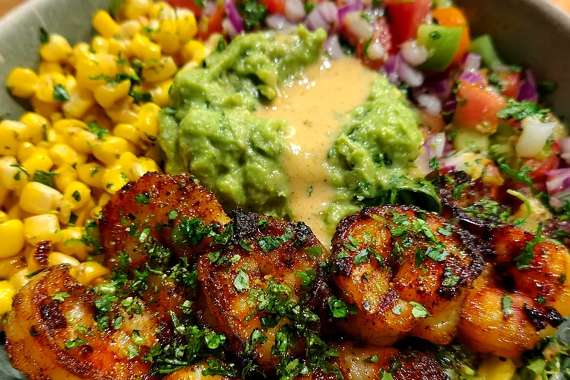 Cooking process for Zesty Grilled Shrimp Bowl