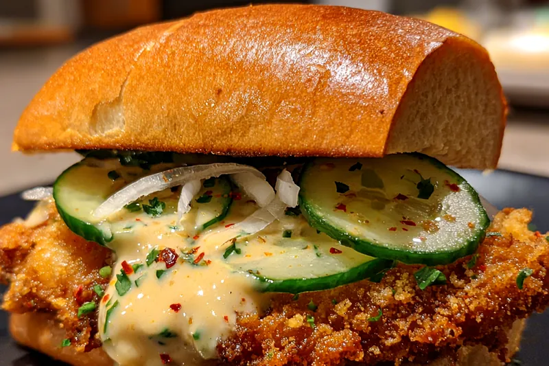 Cooking process for Zesty Herb Chicken Sandwich