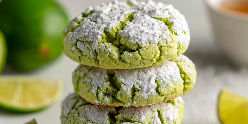 Delicious Zesty Lime Crinkle Cookies served on a plate